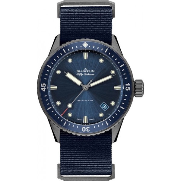 Blancpain Fifty Fathoms Bathyscaphe Automatic 43mm Blue Mens Watch