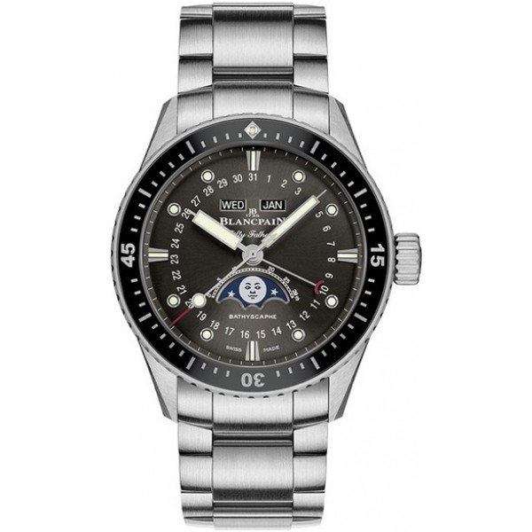 Blancpain Fifty Fathoms Bathyscaphe Complete Calendar 43mm Grey Mens Watch