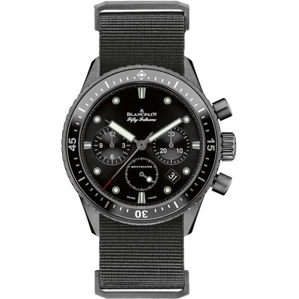 Blancpain Fifty Fathoms Bathyscaphe Flyback Chronograph 43mm Black Mens Watch