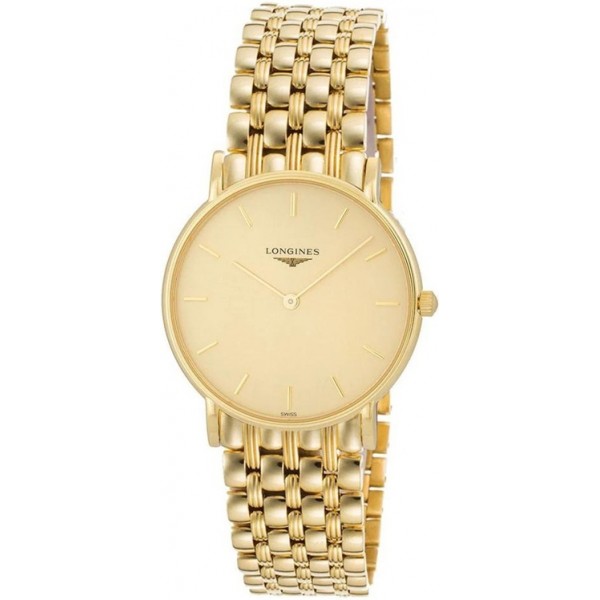 Longines Presence 18k Yellow Gold Luxury Mens Watch Quartz L4.802.6.32.6