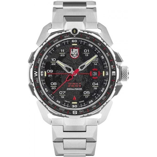 Luminox ICE-SAR Arctic Stainless Steel Black Dial Date Divers Quartz Mens Watch XL.1202