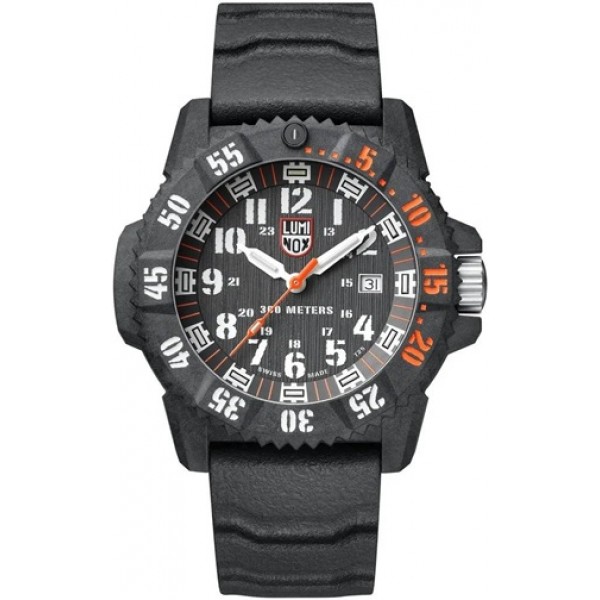 Luminox Master Carbon SEAL CARBONOX+ Black Dial Black Rubber Strap Date Divers Quartz Mens Watch XS.3801.C