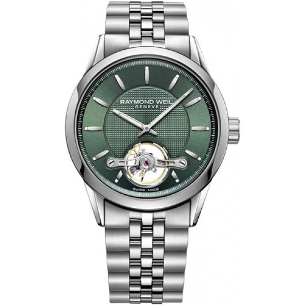 Raymond Weil Freelancer Automatic Stainless Steel Green Dial Mens Watch 2780-ST-52001