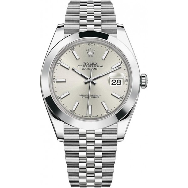 Rolex Datejust 41mm Stainless Steel Silver Index Jubilee Mens Watch