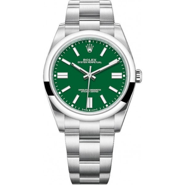 Rolex Oyster Perpetual 41mm Green Mens Watch