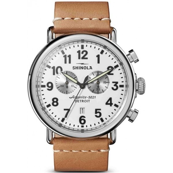 Shinola The Runwell Chrono 47mm White Tan