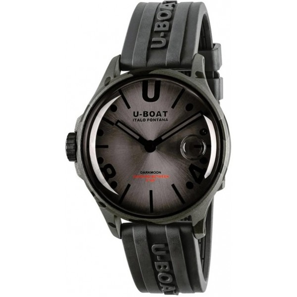 U-Boat Darkmoon Camouflage Black PVD Gray Dial Black Rubber Strap Quartz Mens Watch 9551