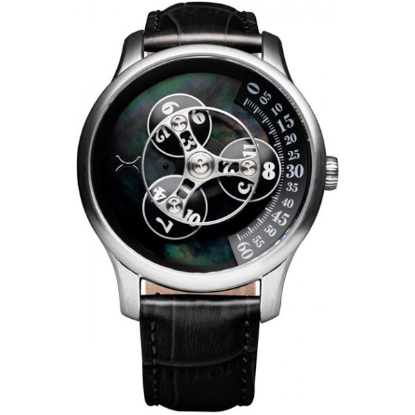 Xeric Triptych Automatic Wandering Hour Stone Edition Black Mother of Pearl