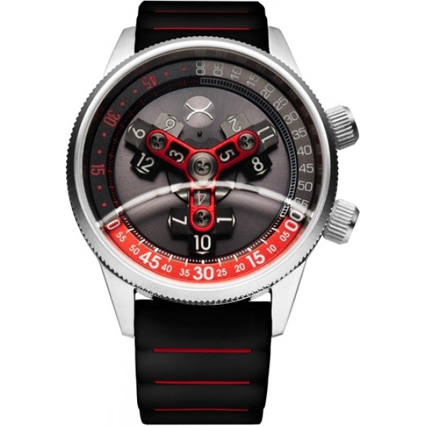 Xeric Vendetta II Automatic Wandering Hour Black Gray Red