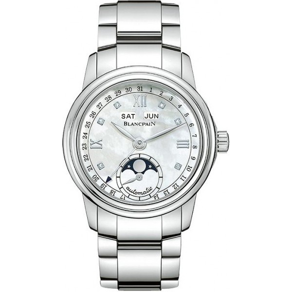 Blancpain Leman Ladies Moonphase & Complete Calendar 34mm Mother of Pearl Ladies Watch