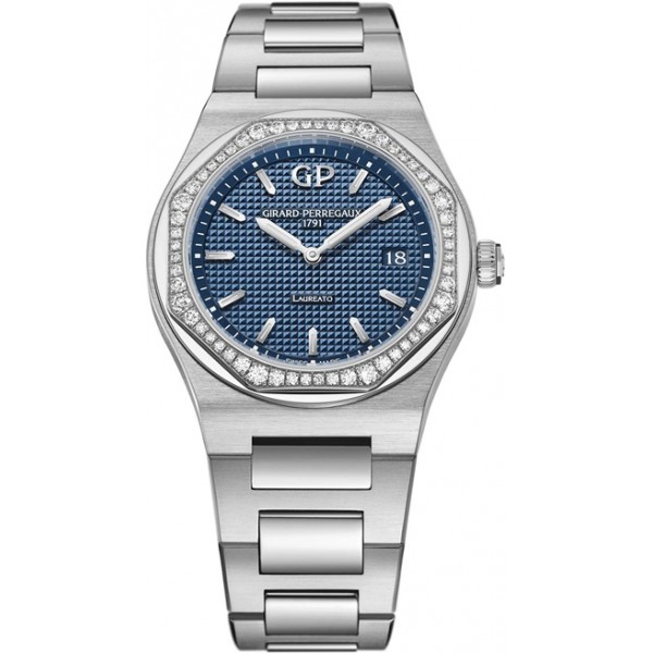 Girard Perregaux Laureato Quartz 34mm Blue Ladies Watch