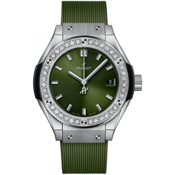 Hublot Classic Fusion Quartz 29mm Green Ladies Watch