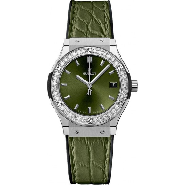 Hublot Classic Fusion Quartz 33mm Green Ladies Watch