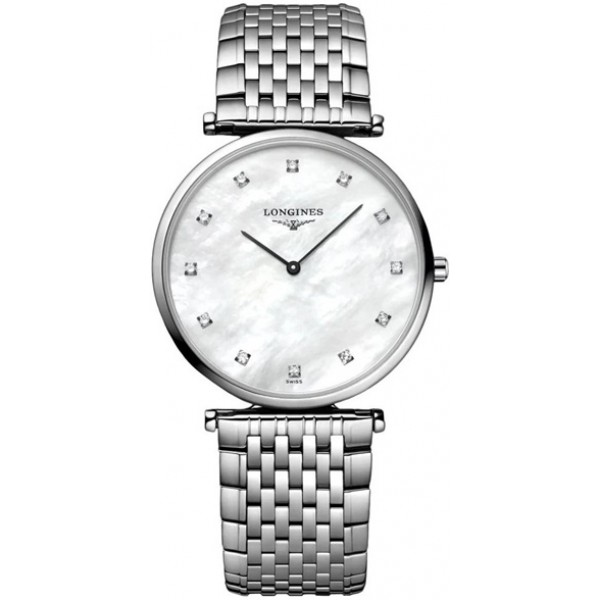 Longines La Grande Classique Stainless Steel Mother-Of-Pearl Dial Diamonds Quartz Womens Watch L4.709.4.88.6