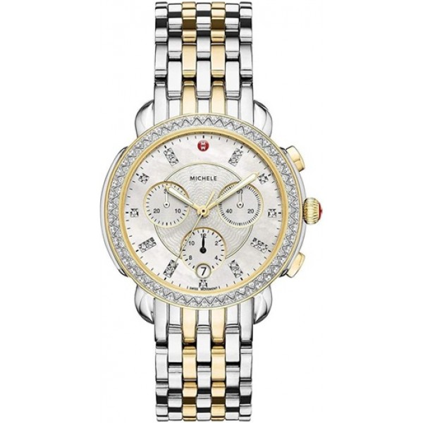 Michele Sidney Chronograph Diamond Two-Tone Womens Watch MWW30A000005