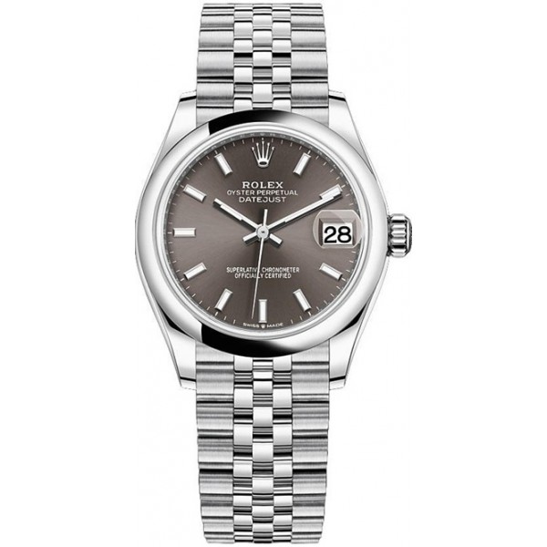 Rolex Datejust 31mm Stainless Steel Dark Grey Index Jubilee Ladies Watch