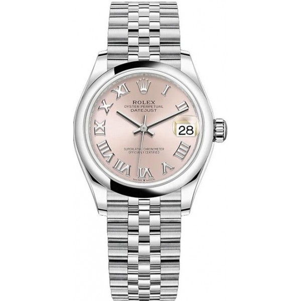 Rolex Datejust 31mm Stainless Steel Pink Roman Jubilee Ladies Watch