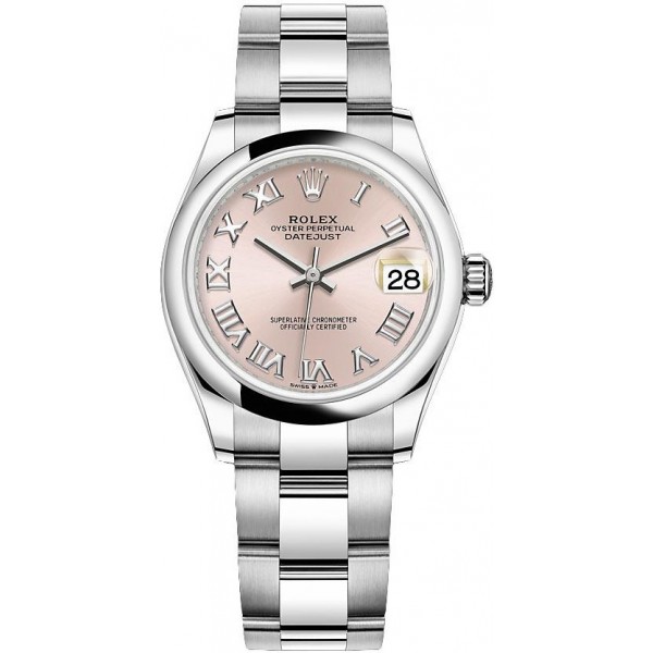 Rolex Datejust 31mm Stainless Steel Pink Roman Oyster Ladies Watch