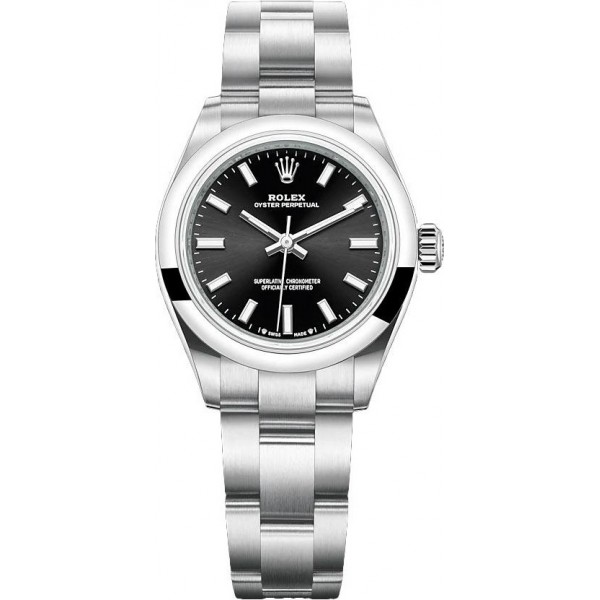 Rolex Oyster Perpetual 28mm Black Ladies Watch