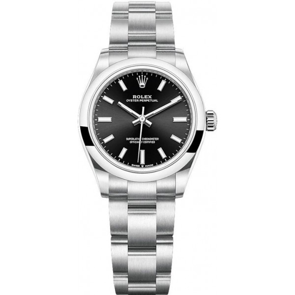 Rolex Oyster Perpetual 31mm Black Ladies Watch