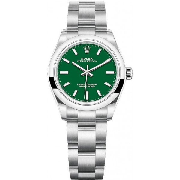 Rolex Oyster Perpetual 31mm Green Ladies Watch