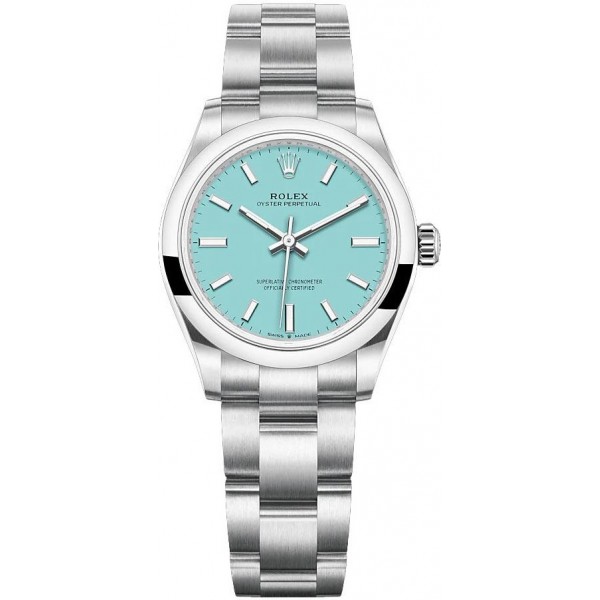 Rolex Oyster Perpetual 31mm Turquoise Blue Ladies Watch