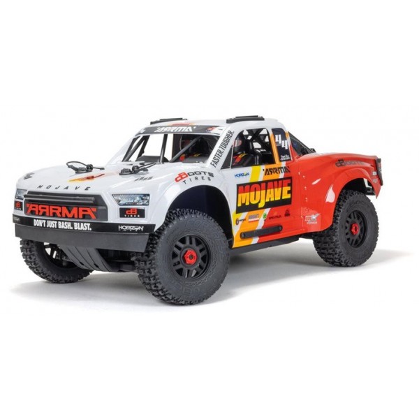 ARRMA MOJAVE 4X4 4S BLX 1/8 Desert Truck RTR, White/Red